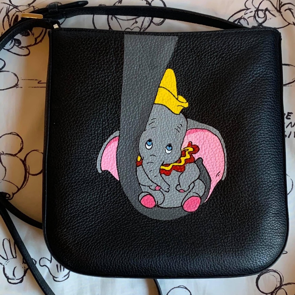 NWT New Kate Spade Custom Painted Baby Dumbo Leather Crossbody Bag Purse